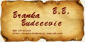 Branka Budečević vizit kartica